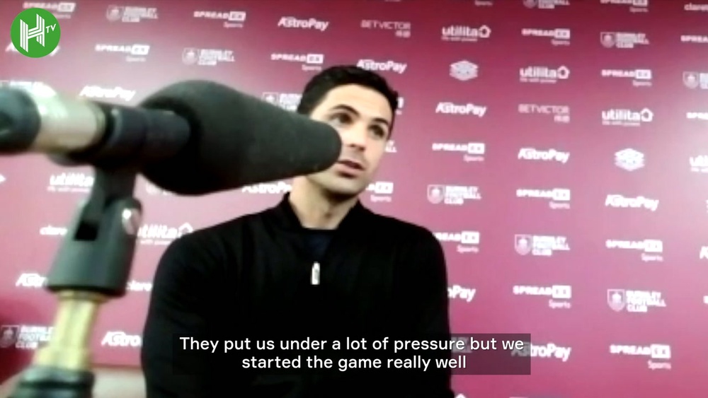 Arteta talks about a hard fought win against Burnley. DUGOUT
