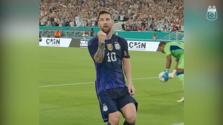 Lionel Messi scored twice in Miami against Honduras. DUGOUT