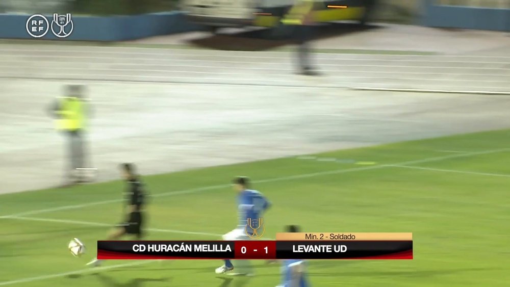 Soldado scored twice as Levante won 0-8 at Huracan Melilla. DUGOUT
