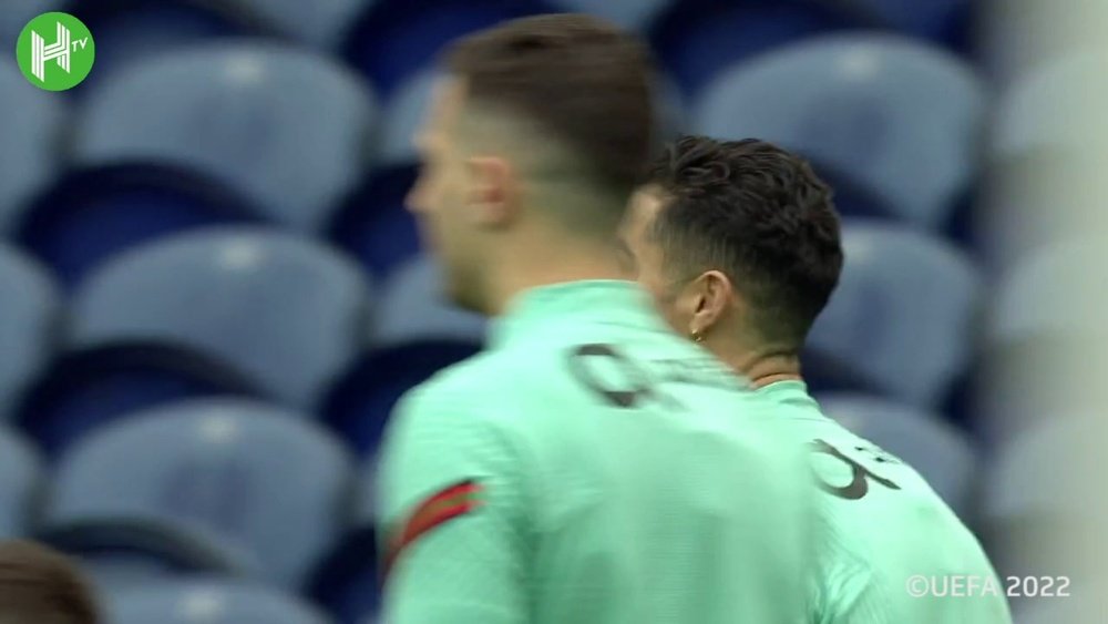 Portugal train ahead of Turkey. DUGOUT