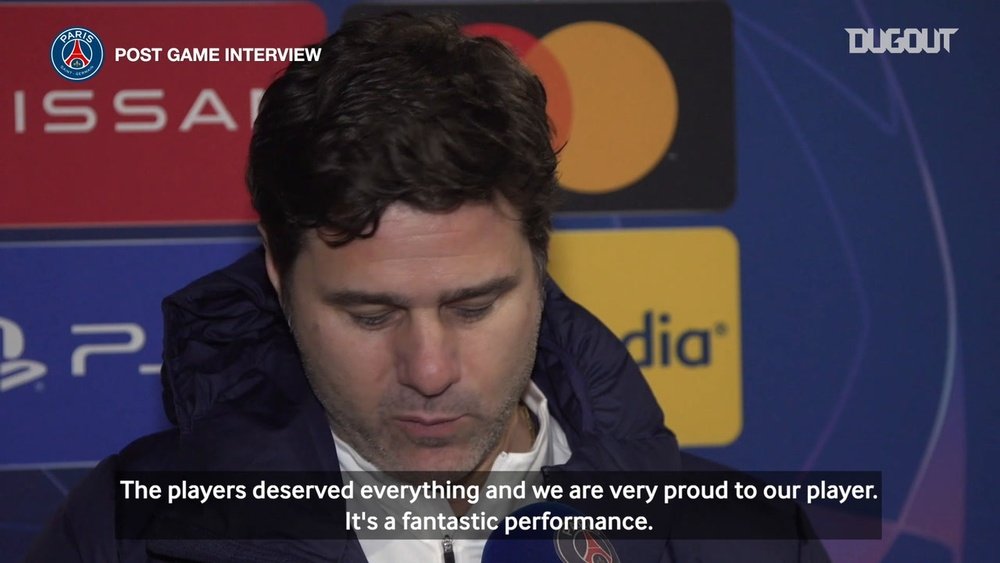 Mauricio Pochettino was delighted after beating Barca 1-0. DUGOUT