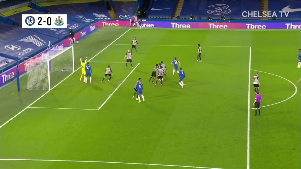 Le but de Timo Werner contre Newcastle. dugout