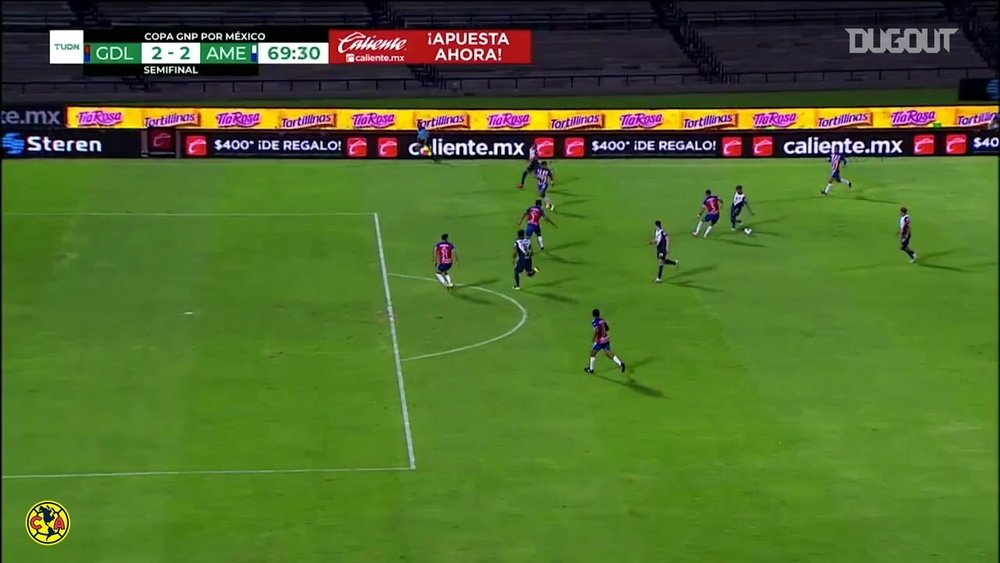Córdova anotó este golazo ante Chivas. DUGOUT