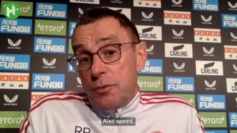 Man Utd boss Ralf Rangnick was critical of his team after draw at Newcastle. DUGOUT