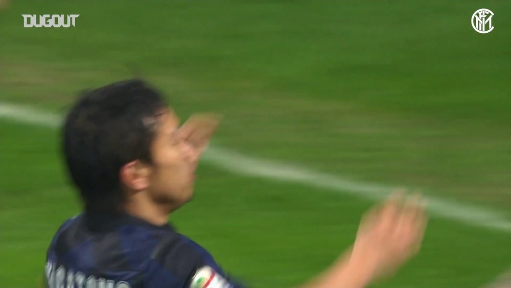 Le but de Yuto Nagatomo contre le Chievo. afp