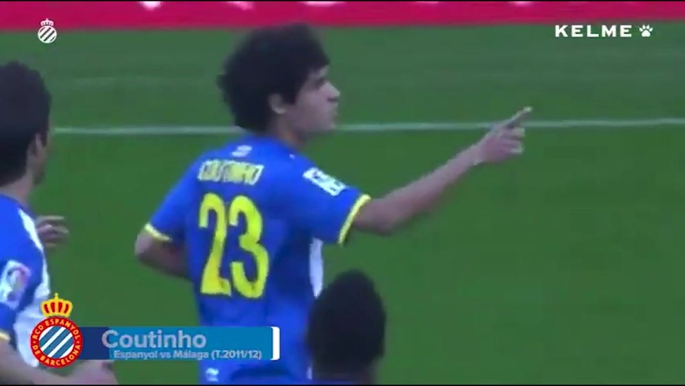 Coutinho scored a lovely free-kick back in 2012 for Espanyol. DUGOUT