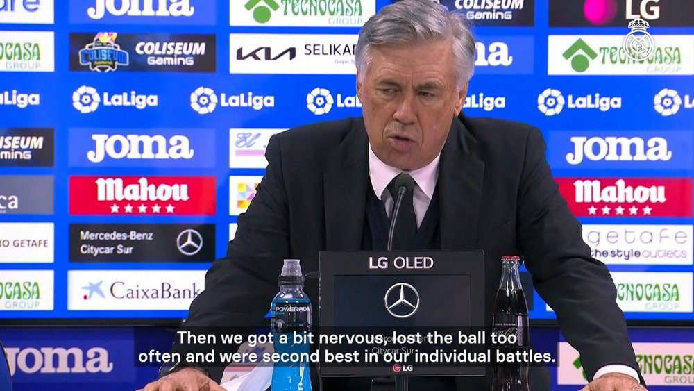 Carlo Ancelotti was keen to look ahead after Real Madrid were beaten by Getafe. DUGOUT