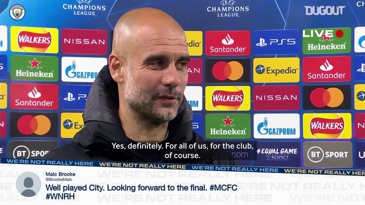 VIDEO: Pep Guardiola on reaching Champions League final: 'We did it!'