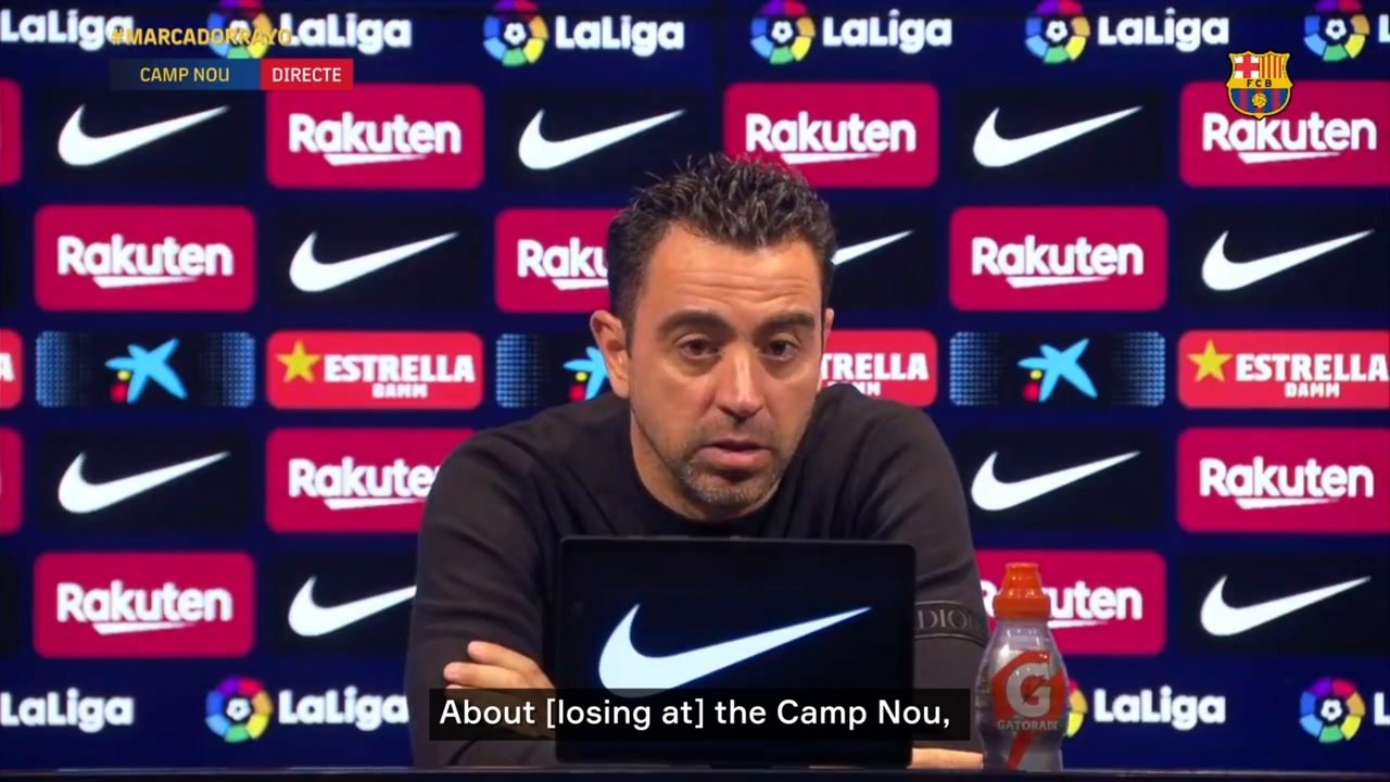 Xavi spoke after Barca's defeat to Rayo. DUGOUT