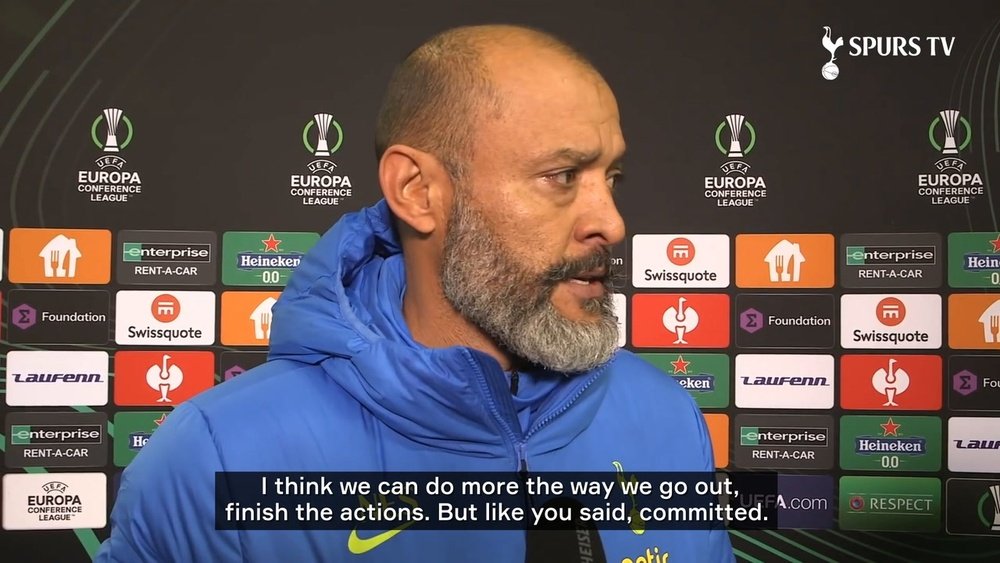 Nuno Espirito Santo spoke after Tottenham were beaten by Vitesse. DUGOUT