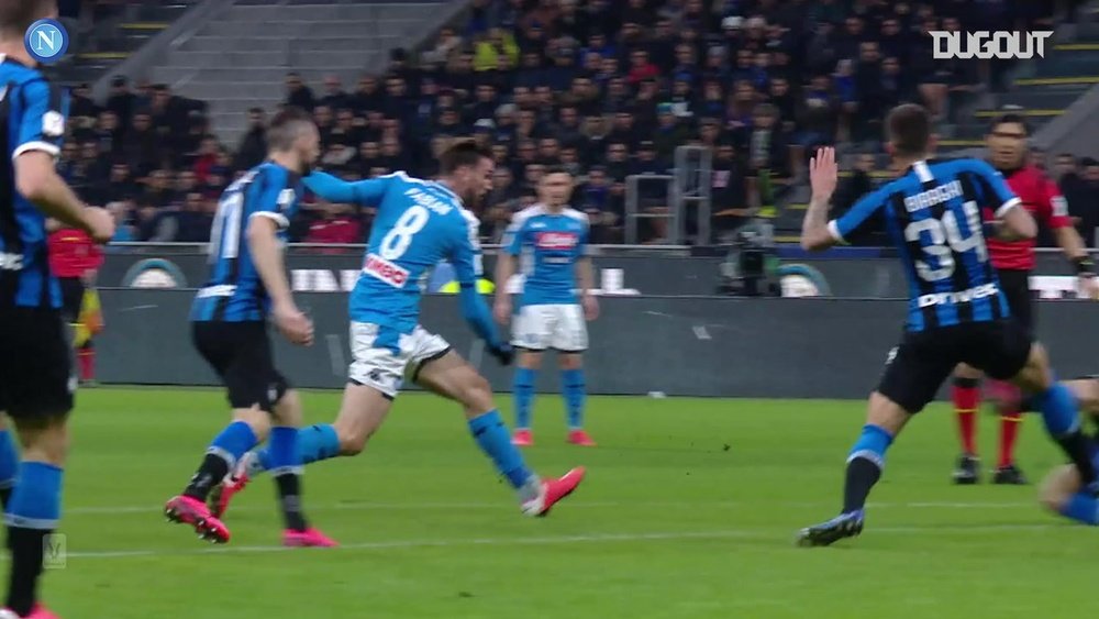 Fabian Ruiz scored a lovely goal for Napoli in the first leg against Inter. DUGOUT