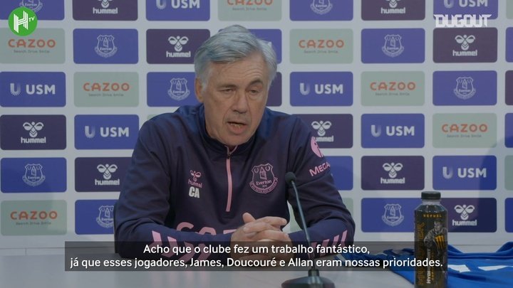 VÍDEO: Ancelotti exalta contratações de impacto do Everton