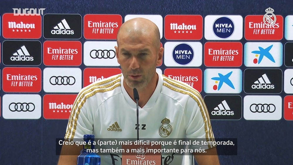 Zidane comentou sobre o foco do time para os últimos jogos do Campeonato Espanhol. DUGOUT
