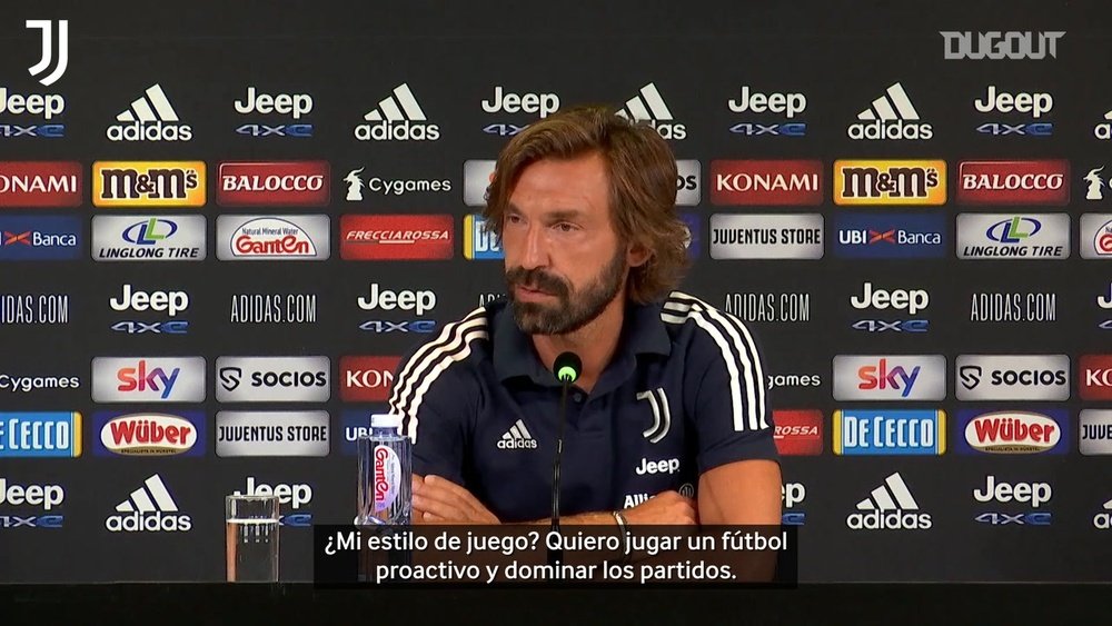 Andrea Pirlo dio su primera rueda de prensa como entrenador de la Juve. Dugout