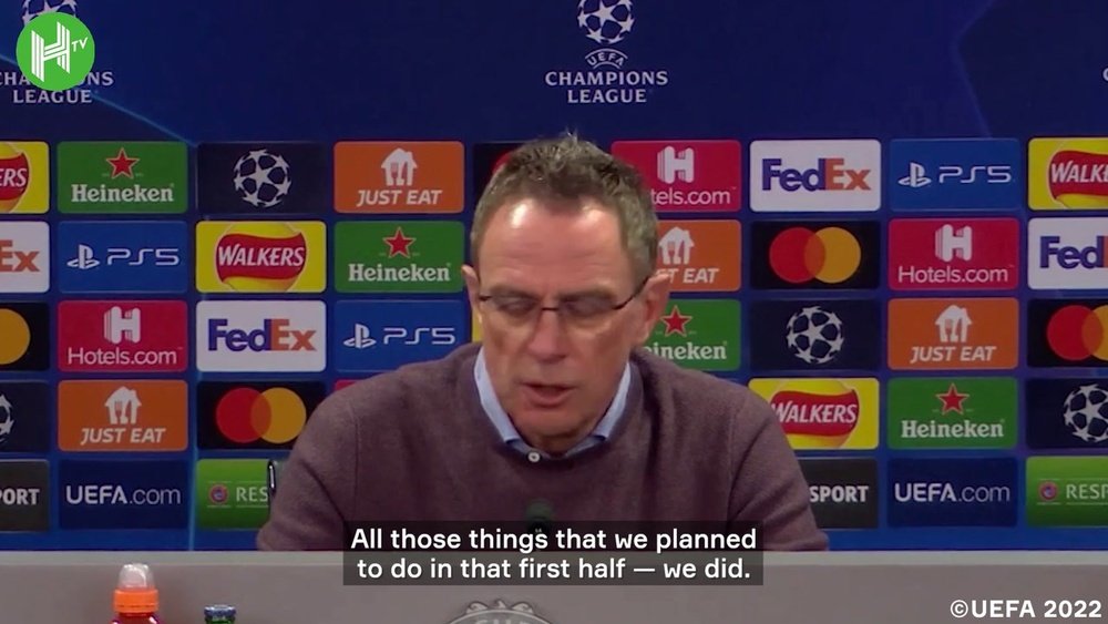 Ralf Rangnick spoke after Man Utd were knocked out by Atletico. DUGOUT