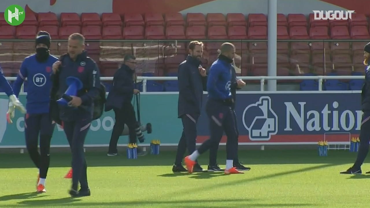 VIDEO: Calvert-Lewin and Saka train with England for the first time