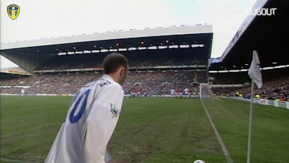 La victoire de Leeds contre United en décembre 1995. Dugout