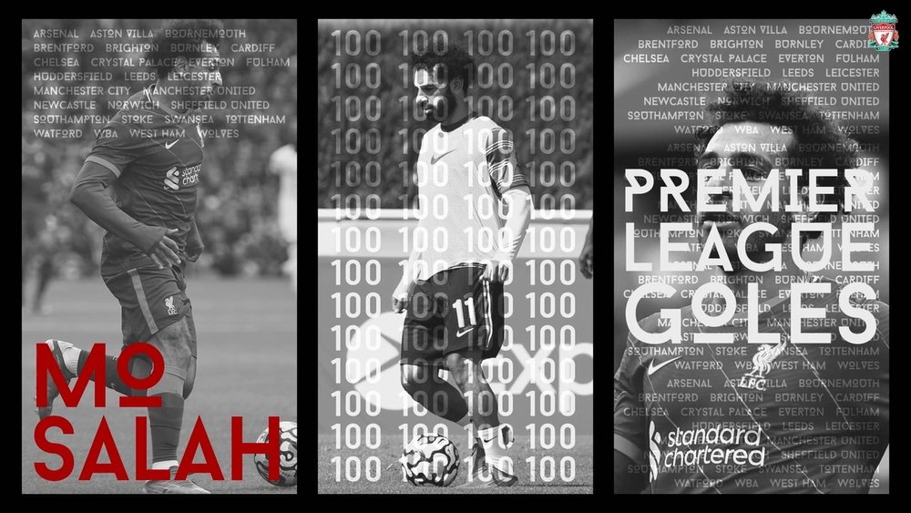 Salah alcanzó las 100 dianas ante el Leeds United. DUGOUT
