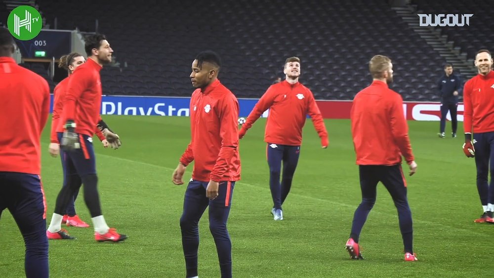 Werner trains with RB Leipzig. DUGOUT