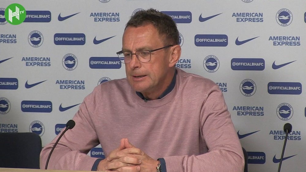 Ralf Rangnick spoke after Man Utd were thrashed by Brighton. DUGOUT