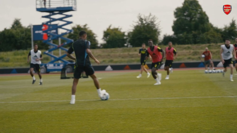 Arsenal resumed their preparations for the upcoming season. Screenshot/DAZN