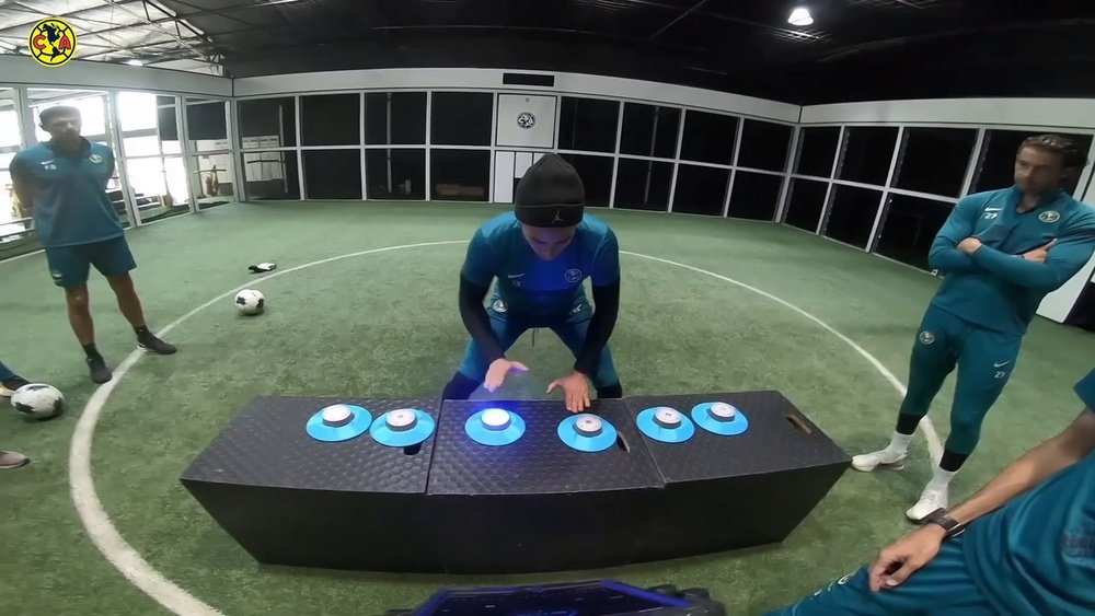 Así entrenan sus reflejos los porteros del América. Captura/DUGOUT