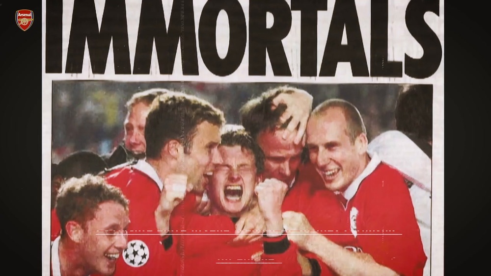 Ole Gunnar Solskjaer qui fête son but à la finale de la Ligue des Champions 1999. Dugout