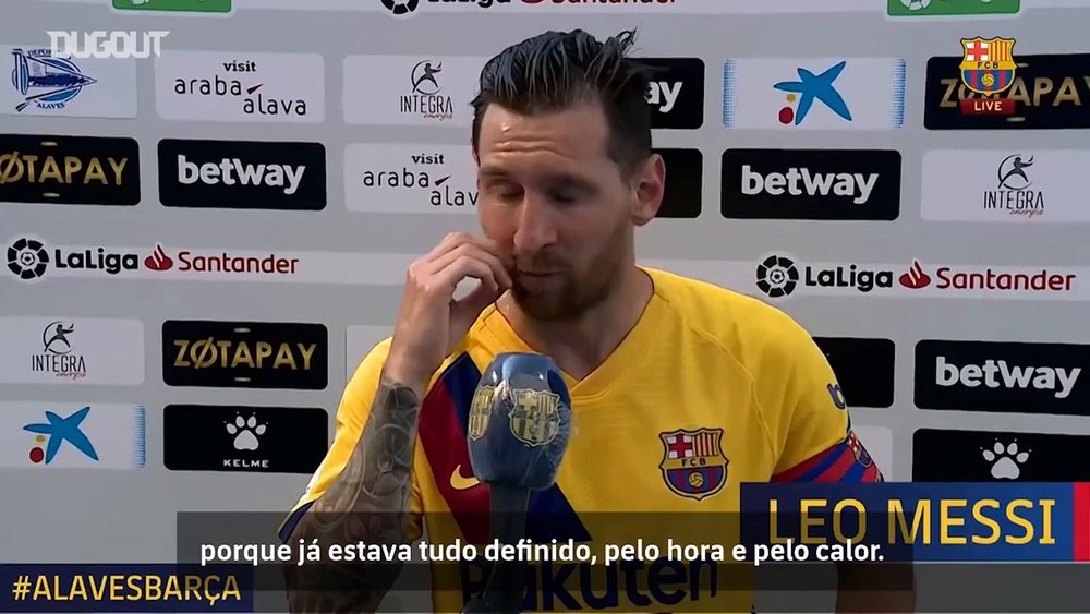 Messi exalta atitude do Barça na goleada sobre o Alavés. DUGOUT