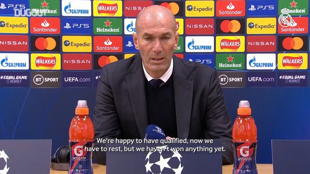 Zinedine Zidane was very proud of his team after knocking out Liverpool. DUGOUT