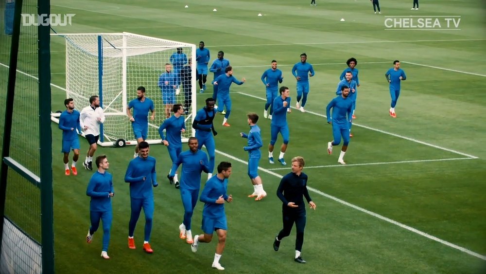 Chelsea had some fun at training. DUGOUT
