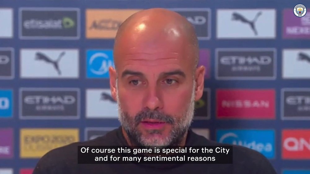 Pep Guardiola has spoken ahead of the Manchester derby. DUGOUT