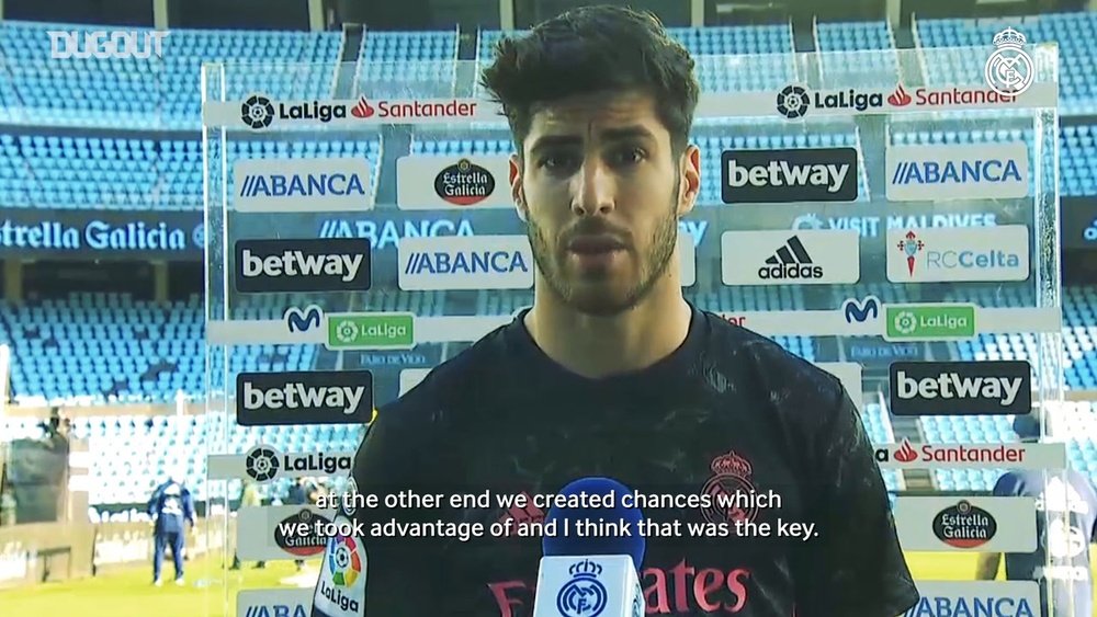 Marco Asensio scored as Real Madrid beat Celta Vigo 1-3. DUGOUT