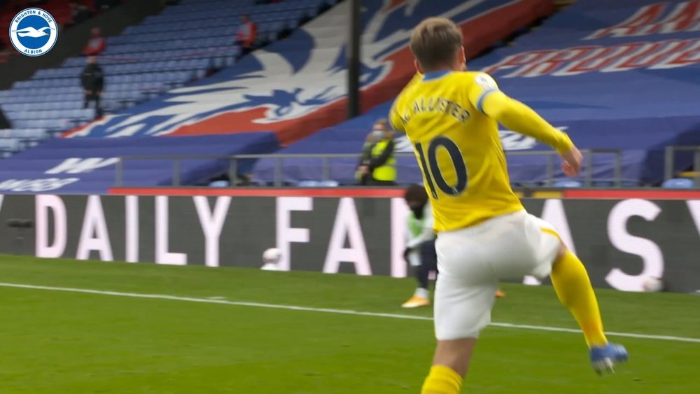 Alexis Mac Allister got a last gasp leveller for Brighton at Crystal Palace. DUGOUT