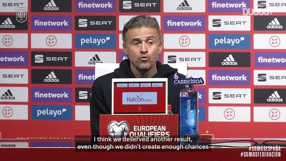 Luis Enrique spoke after Spain drew 1-1 with Greece. DUGOUT