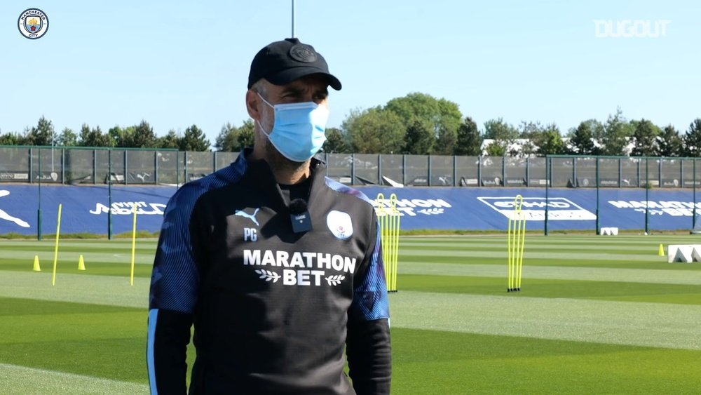 VIDEO: Pep Guardiola on Man City's training return. DUGOUT