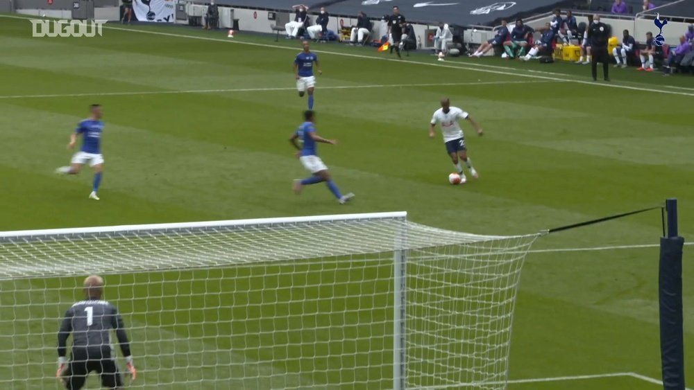 Kane scored two goals against Leicester. DUGOUT