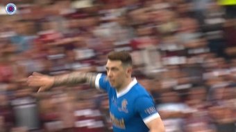 Rangers struck twice in extra-time to beat Hearts 2-0. DUGOUT
