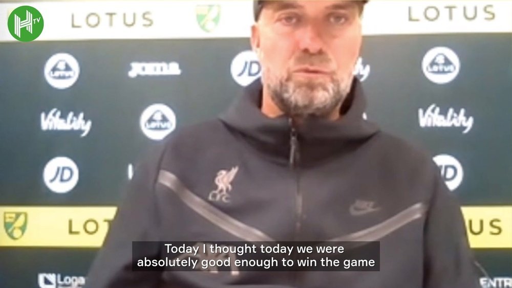 Jurgen Klopp spoke after Liverpool beat Norwich. DUGOUT