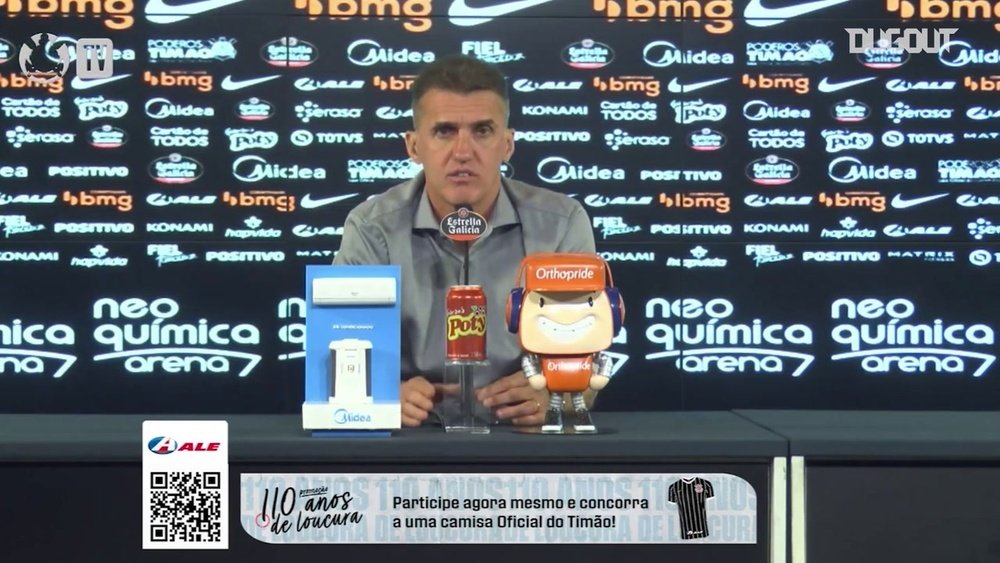 Técnico Vagner Mancini falou com a imprensa após o empate do Corinthians contra o Grêmio. DUGOUT