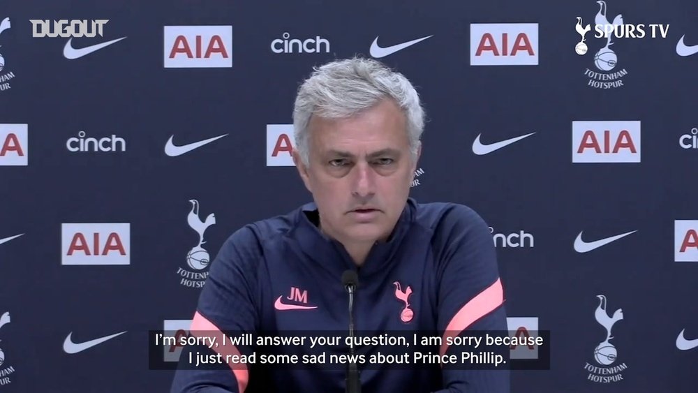 Jose Mourinho spoke after death of Prince Philip. DUGOUT