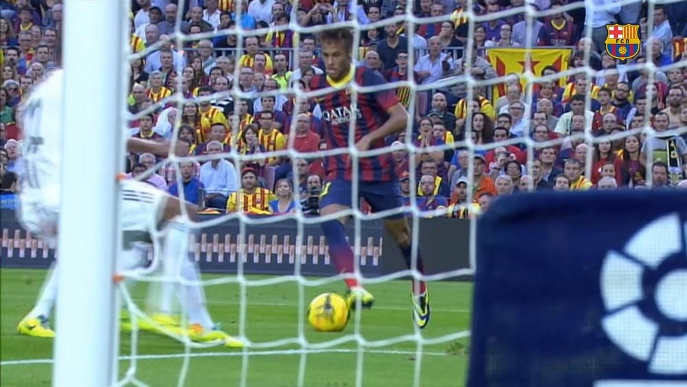 Neymar scored three times for Barcelona against Real Madrid. DUGOUT