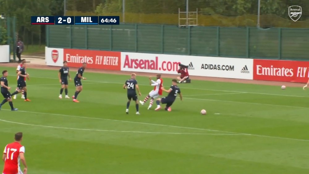Nicolas Pepe scored the third goal as Arsenal defeated Millwalll. DUGOUT