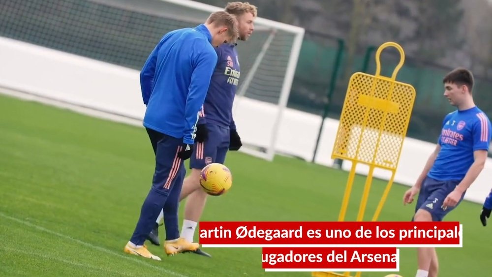 El regreso de Odegaard al Arsenal. Captura/DUGOUT