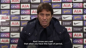 Conte spoke after the FA Cup match against Morecambe. AFP