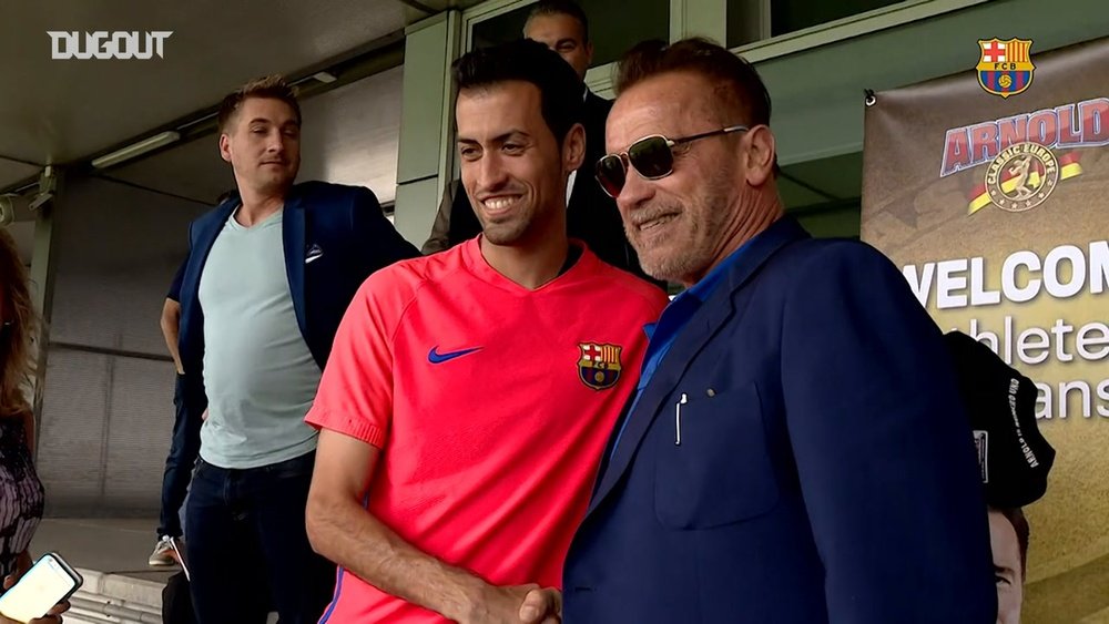 The Barca squad met the Hollywood legend. DUGOUT