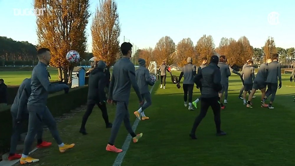 Inter's pre-match training session ahead of Real Madrid clash. DUGOUT