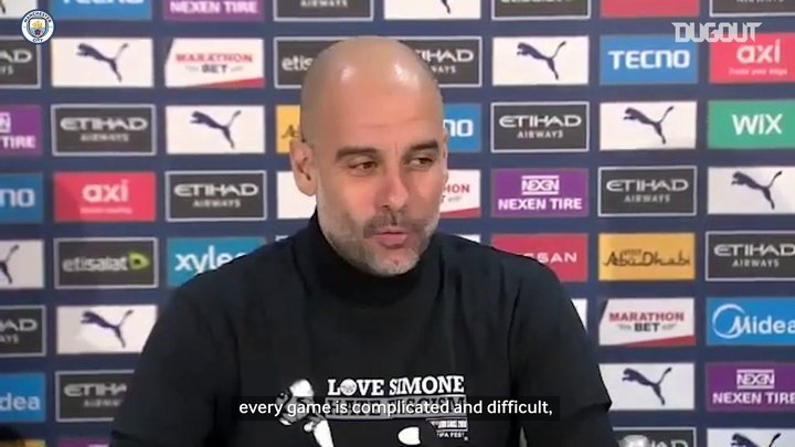 VIDEO: Guardiola: Every game is difficult and Palace won't be an exception