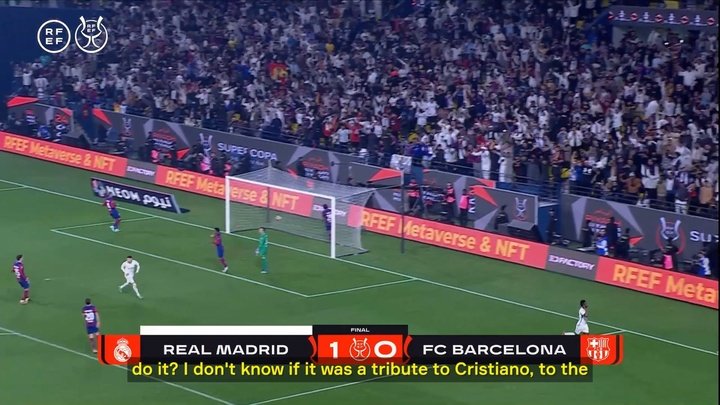 VIDEO: Vinicius dedicates opener in Super Cup final to Cristiano Ronaldo