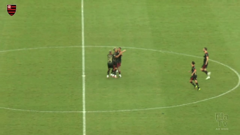 Andreas Pereira anotó el 3-1 para Flamengo. Captura/Dugout