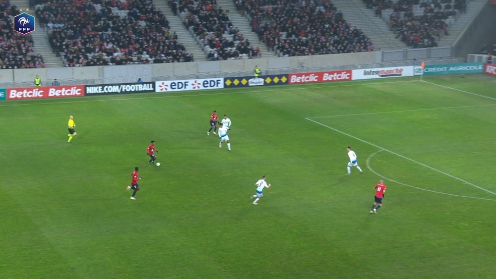 Le superbe but collectif de Jonathan David contre Auxerre .AFP